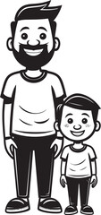 Daddys Little Buddy Cartoon Symbolic Emblem Heartfelt Happiness Happy Family Icon