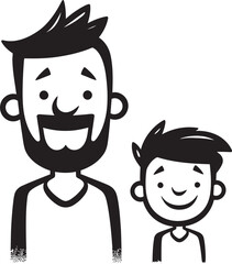 Daddys Boy Happy Family Design Sweet Smiles Cartoon Iconic Emblem