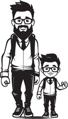 Daddys Joyride Father Son Vector Emblem Blissful Bond Cartoon Vector Emblem