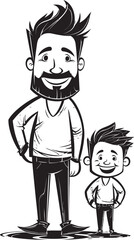 Joyful Journeys Father Son Vector Symbol Cherished Memories Cartoon Symbolic Design