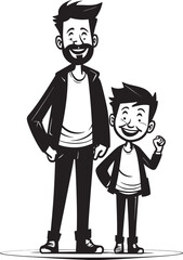 Blissful Moments Happy Family Symbol Daddys Joy Cartoon Vector Design