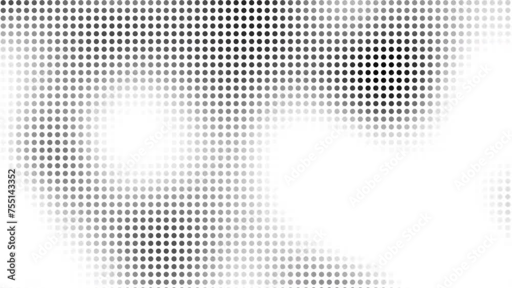 Aufkleber Abstract halftone motion background. Moving dots seamless loop