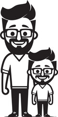 Joyful Journeys Father Son Iconic Symbol Daddys Delight Cartoon Emblematic Graphic