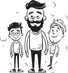 Family Harmony Happy Family Logo Dads Little Hero Cartoon Iconic Symbol