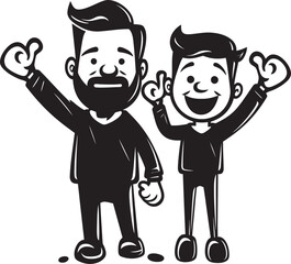 Daddys Joyride Father Son Vector Symbol Cherished Memories Cartoon Symbolic Design