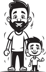 Sweet Smiles Cartoon Emblematic Icon Playful Partners Happy Family Symbol