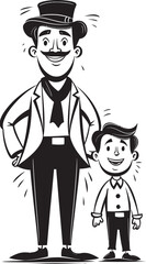 Dads Little Hero Cartoon Vector Icon Heartwarming Connection Father Son Emblem
