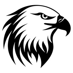 American eagle head isolated on white, vector eagle head logo