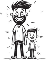 Daddys Love Happy Family Symbol Fun filled Memories Cartoon Iconic Design