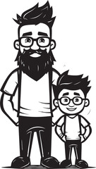 Joyful Journeys Cartoon Vector Emblem Cheerful Moments Father Son Emblematic Emblem