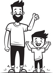 Heartwarming Love Cartoon Logo Icon Daddys Joy Father Son Vector Symbol