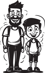 Joyful Journeys Cartoon Emblem Design Cherished Memories Happy Family Vector