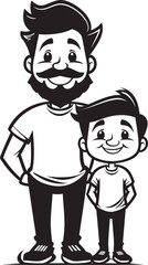 Obraz na płótnie Canvas Heartfelt Happiness Cartoon Emblematic Design Loving Laughter Happy Family Icon