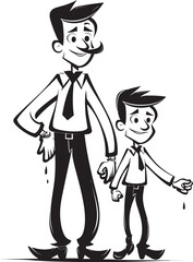 Daddys Joyride Father Son Vector Emblem Blissful Bond Cartoon Vector Symbol