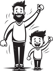 Blissful Bond Cartoon Vector Symbol Daddys Love Happy Family Logo