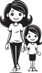 Cheerful Moments Cartoon Symbolic Emblem Joyous Connection Happy Family Design