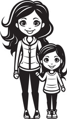 Loving Laughter Happy Family Emblem Family Fun Cartoon Emblematic Design