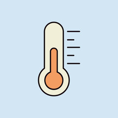 Thermometer heat vector flat icon. Weather sign