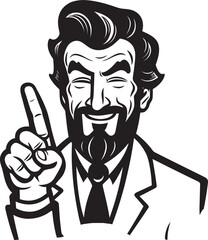 Dynamic Communication Mans Vector Emblem Expressive Expression Cartoon Gesture Design