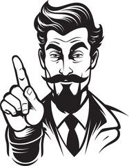 Playful Pointer Mans Symbolic Symbol Communicative Cartoon Cartoon Finger Emblematic Expression