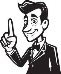 Interactive Expression Finger Sign Logo Signifying Gestures Cartoon Emblem Design