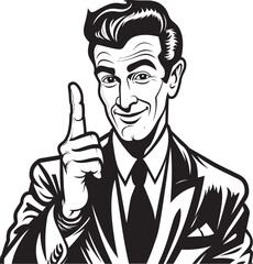 Interactive Symbolism Cartoon Vector Design Expressive Character Mans Finger Icon