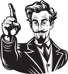 Symbolic Direction Cartoon Vector Symbol Playful Communication Mans Finger Graphic