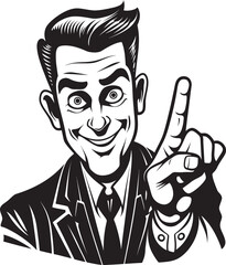 Communicative Gesture Mans Finger Emblem Animated Symbolism Finger Gesture Design