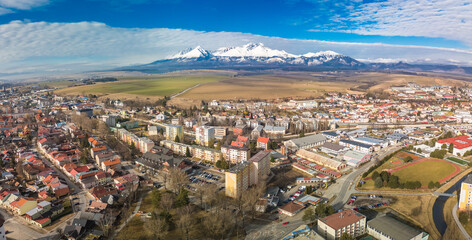 The town of Kezmarok with views of High Tatras, Slovakia - 755146379