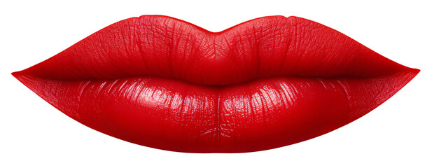 Red lipstick isolated on transparent background