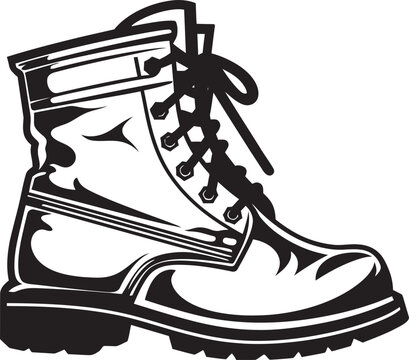 black and white work boot graphic clip art preview