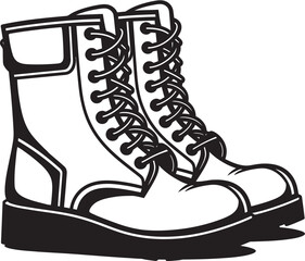 Tactical Excellence Vector Graphic Ready for Duty Utility Boots Symbol Design