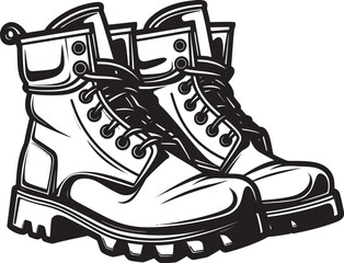 Mission Ready Utility Boots Icon Design Marine Might Combat Boots Vector Symbol