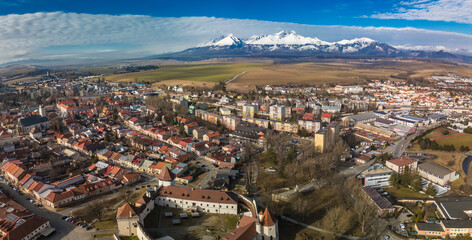 The town of Kezmarok with views of High Tatras, Slovakia - 755147993