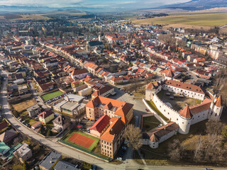 The town of Kezmarok with views of High Tatras, Slovakia - 755148170