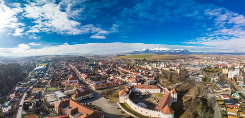 The town of Kezmarok with views of High Tatras, Slovakia - 755149387