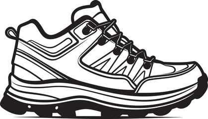 Trailblazing Explorer Vector Logo Symbol Nature Trail Trekker Iconic Outdoor Shoe Design