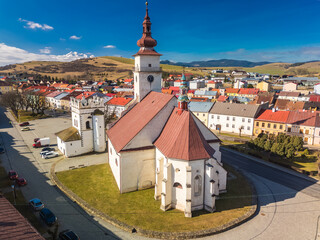 Aerial panoramic view of the of Podolinec in Slovakia - 755149525