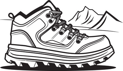 Nature Navigator Outdoor Shoe Symbol Trekking Titan Emblematic Shoe Graphic