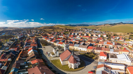 Aerial panoramic view of the of Podolinec in Slovakia - 755149986