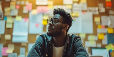Exploring Theories and Techniques for Creative Business Ideas: An African American MBA Student's Journey. Concept Business Strategies, Creative Ideas, Theories, Techniques, MBA Journey - obrazy, fototapety, plakaty