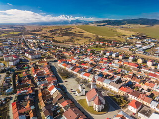 Aerial panoramic view of the of Podolinec in Slovakia - 755150186