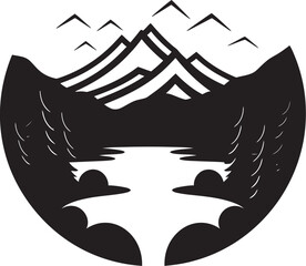 Elemental Elegance Minimal Landscape Symbol Peaceful Panorama Simple Nature Logo Design