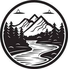 Pure Panorama Simple Landscape Graphic Earths Canvas Clean Nature Vector Icon