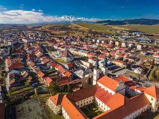 Aerial panoramic view of the of Podolinec in Slovakia - 755150538