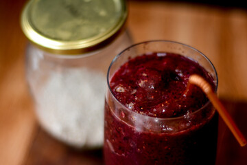 Smoothie de fresa y blueberry