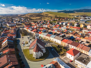 Aerial panoramic view of the of Podolinec in Slovakia - 755150738