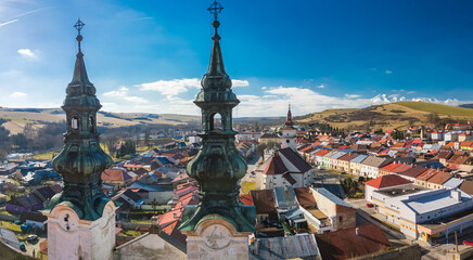 Aerial panoramic view of the of Podolinec in Slovakia - 755151158