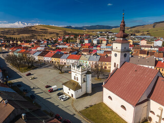 Aerial panoramic view of the of Podolinec in Slovakia - 755151545