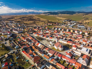 Aerial panoramic view of the of Podolinec in Slovakia - 755151760